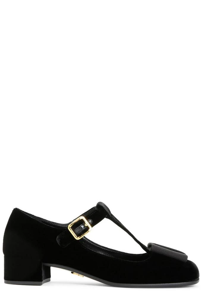 Prada Prada Bow Detailed Block Heeled Pumps 1