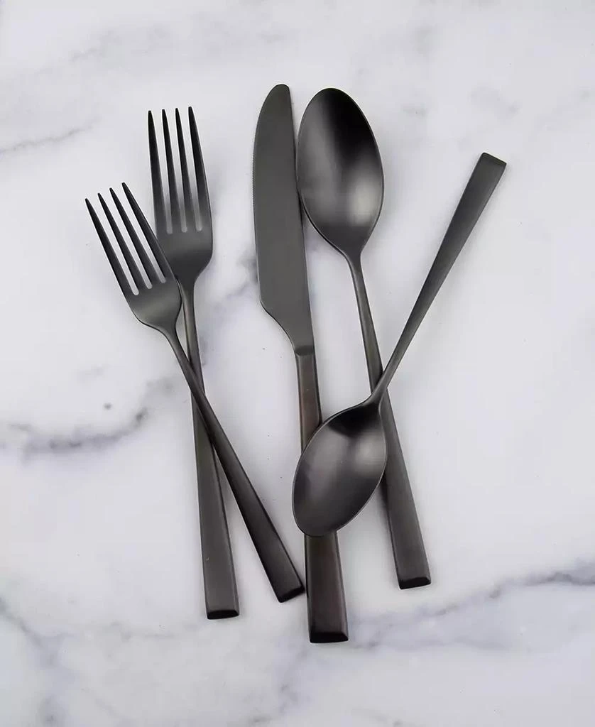 Cambridge Silversmiths Marlise Black Satin 20 Piece 18/10 Stainless Steel Flatware Set, Service for 4 2