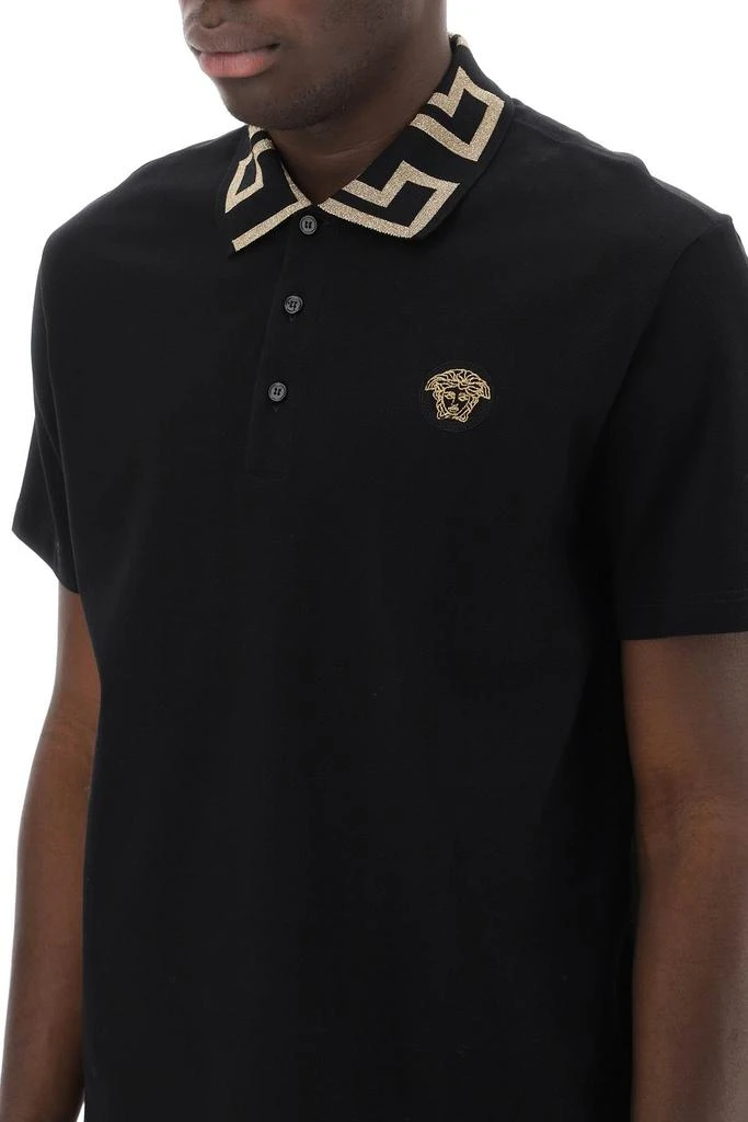 Versace Taylor Fit Polo Shirt With Greca Collar 3