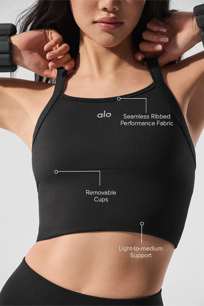 Alo Seamless Ribbed Favorite Bra Tank - Sweet Pink
