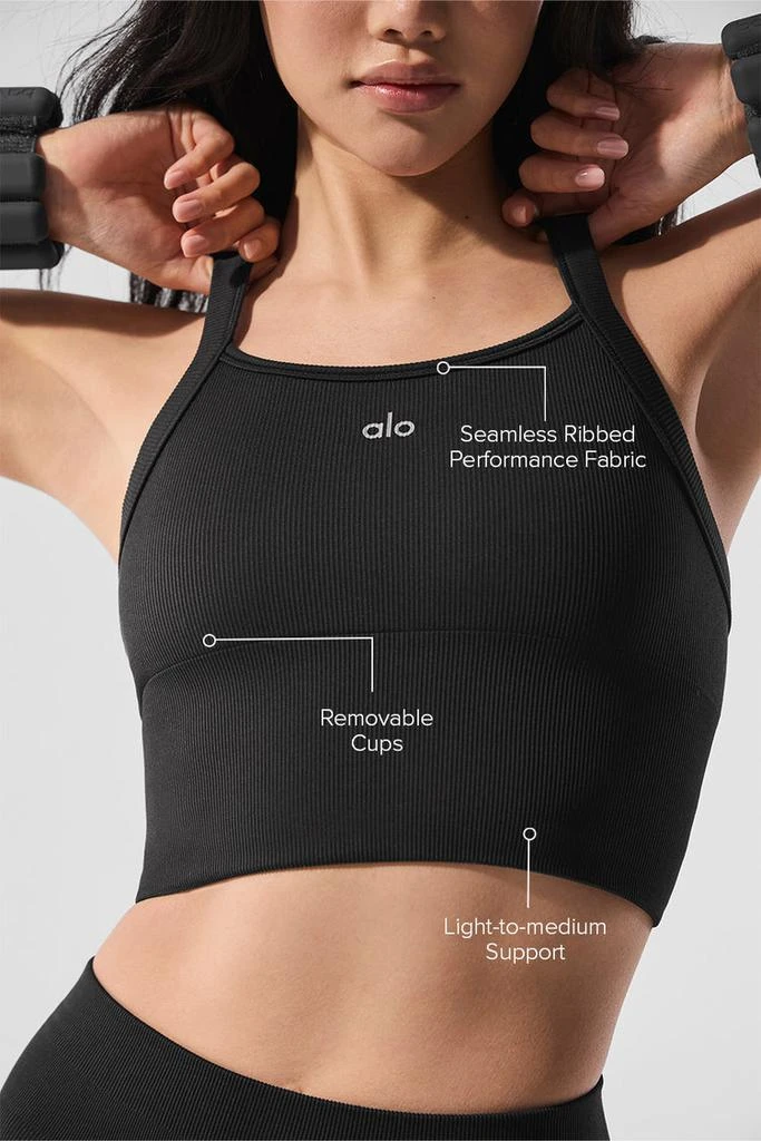 Alo Seamless Ribbed Favorite Bra Tank - Sweet Pink 2