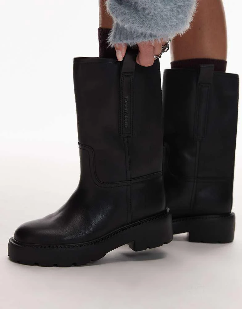 Tommy Jeans Tommy Jeans mid chunky boots in black 2
