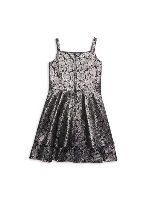 Pippa & Julie Girl's Floral Brocade Dress