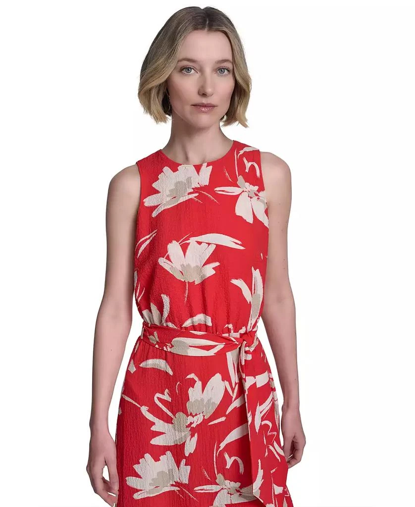 HALSTON Women's Belted Tiered Asymmetric-Hem Dress 3