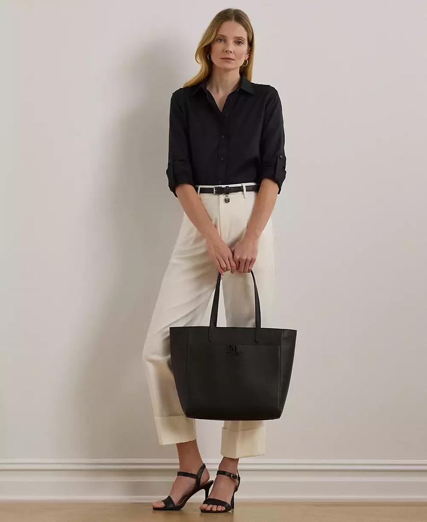 Ralph Lauren Pebbled Leather Extra-Large Cameryn Tote Bag