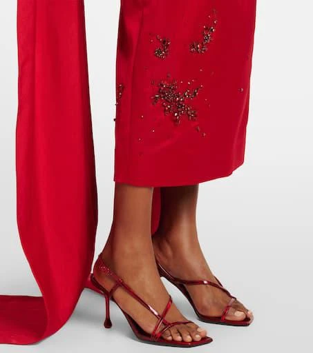 Erdem Draped bow-detail embellished satin gown 6