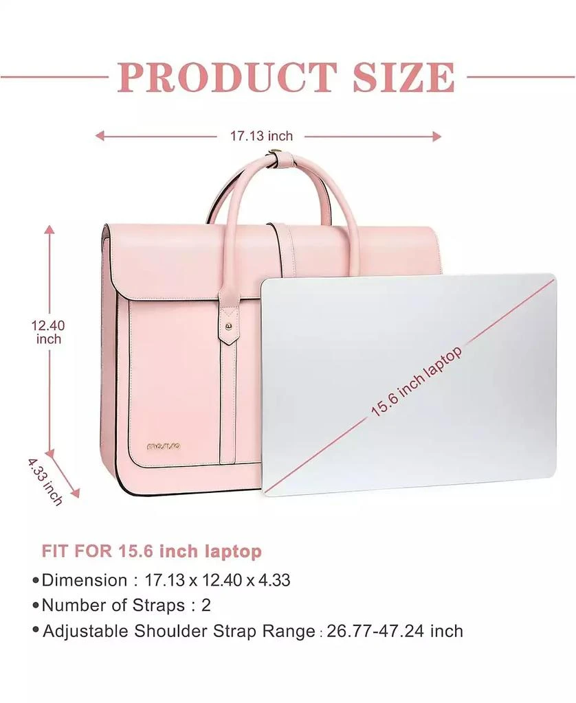 Acer 15-15.6 inch pu Leather Laptop Shoulder Bags Convertible Backpack, 16 inch Messenger Bags Work Briefcase Travel Computer Bag with Bowknot, Pink 3