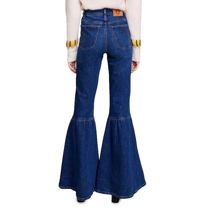 Maje Paflenco High Rise Flare Leg Jeans in Blue 3