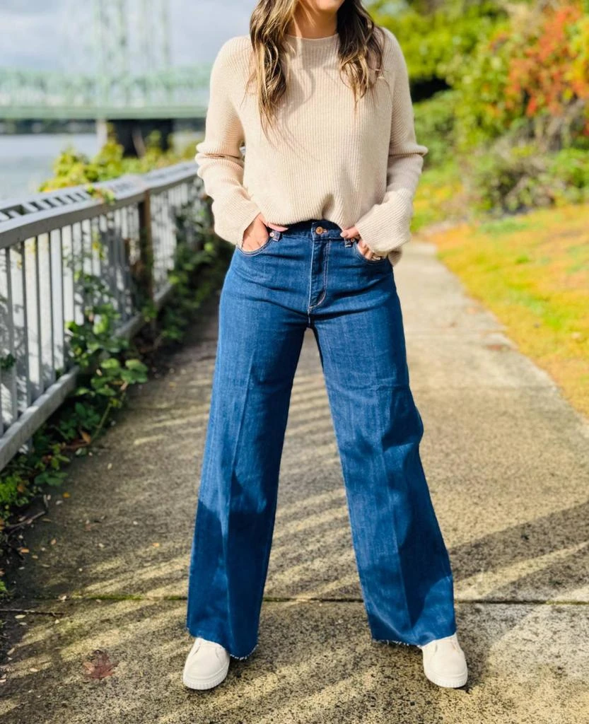 Tribal Tribal - Brooke Blue Thread Hugging Wide Trouser Jeans 2