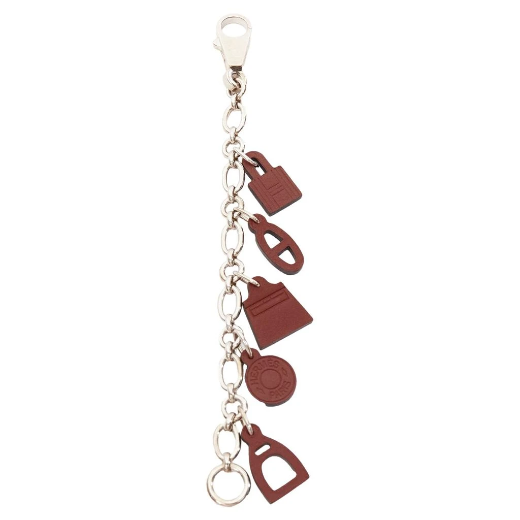 Hermes Hermes Breloque Olga Amulet Leather Charms Silver Bag Chain 1