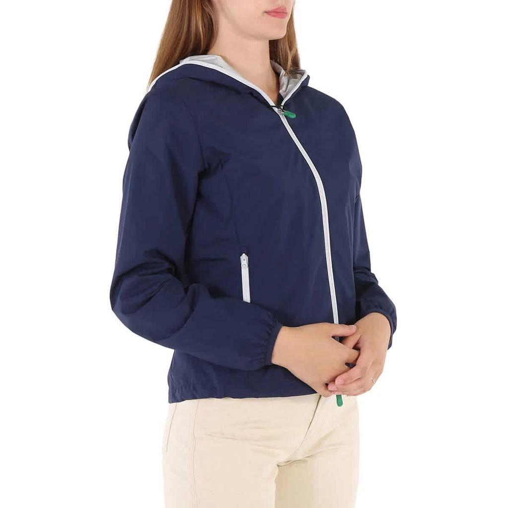 Save The Duck Save The Duck Stella Hooded Rain Jacket In Navy Blue, Brand Size 2 (Medium) 2