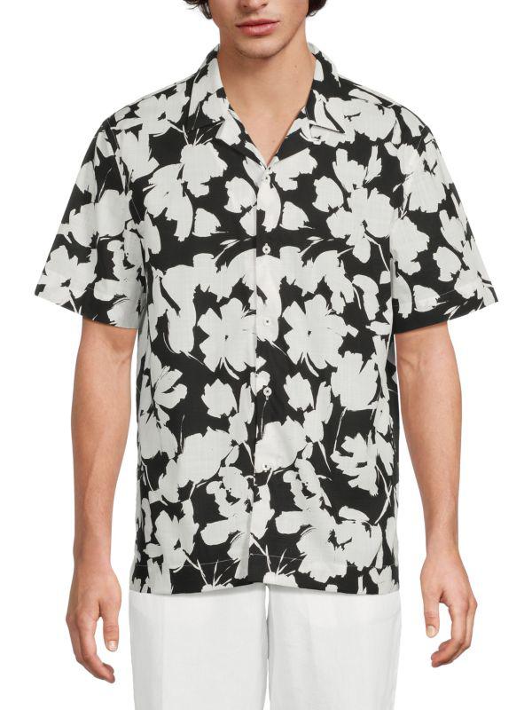 BUGATCHI Jackson Floral Superfine Cotton Camp Shirt