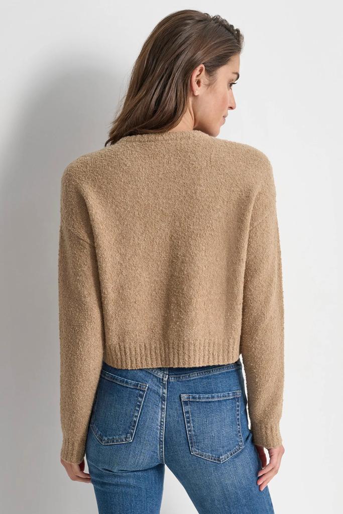 DKNY TINSEL LOGO BOUCLE SWEATER