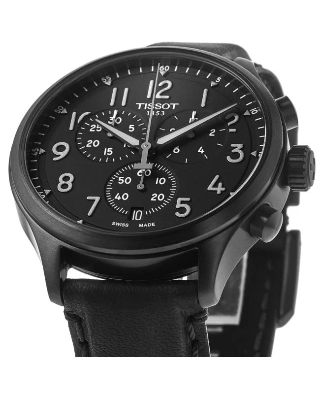 Tissot Tissot Chrono XL Vintage Black Dial Leather Strap Men's Watch T116.617.36.052.00 2
