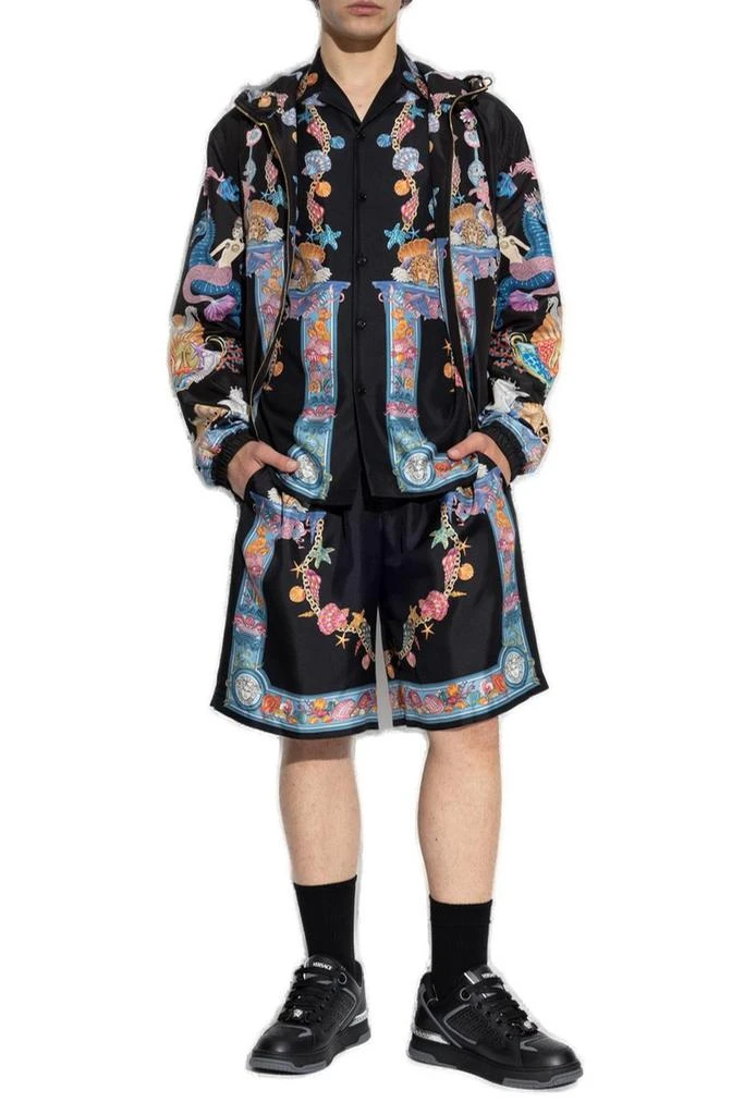 Versace Versace Coral Theatre Printed Elastic-Waist Shorts 4