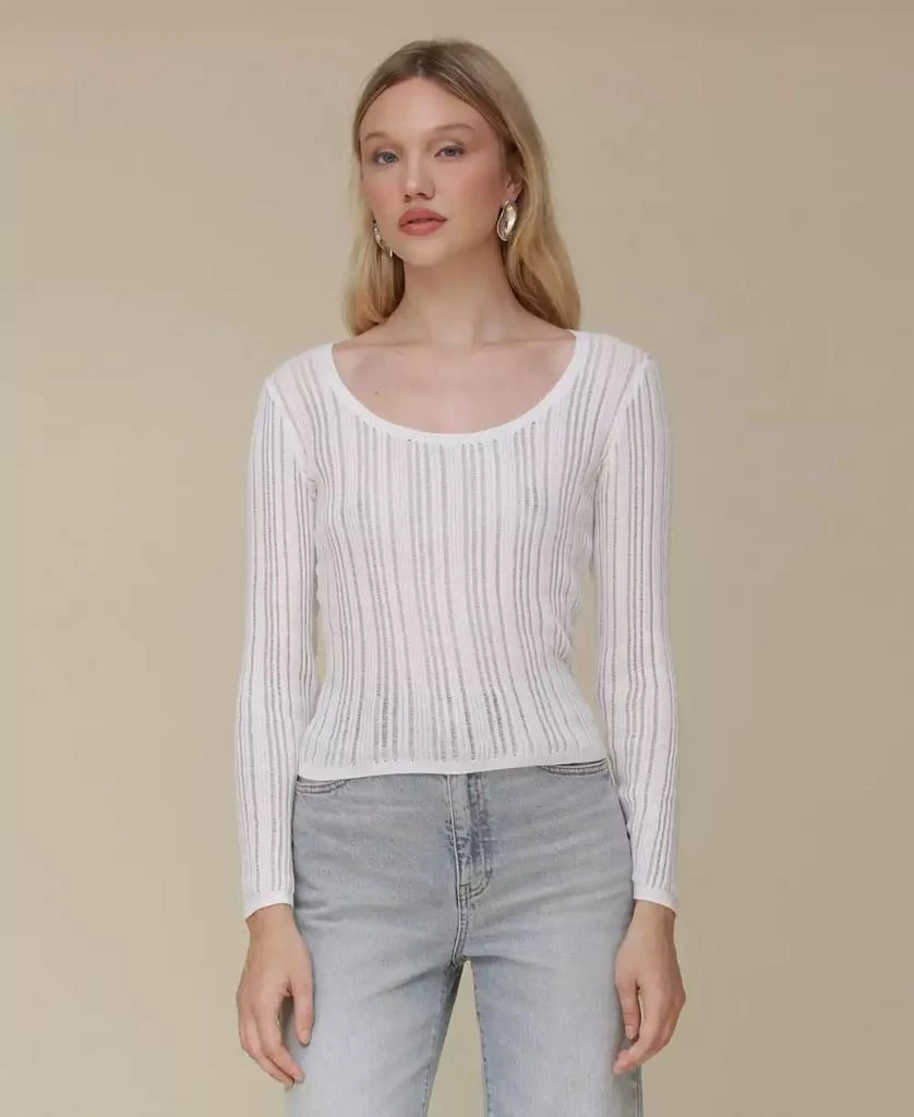 Avec Les Filles Women's Scoop-Neck Pullover Sweater 1