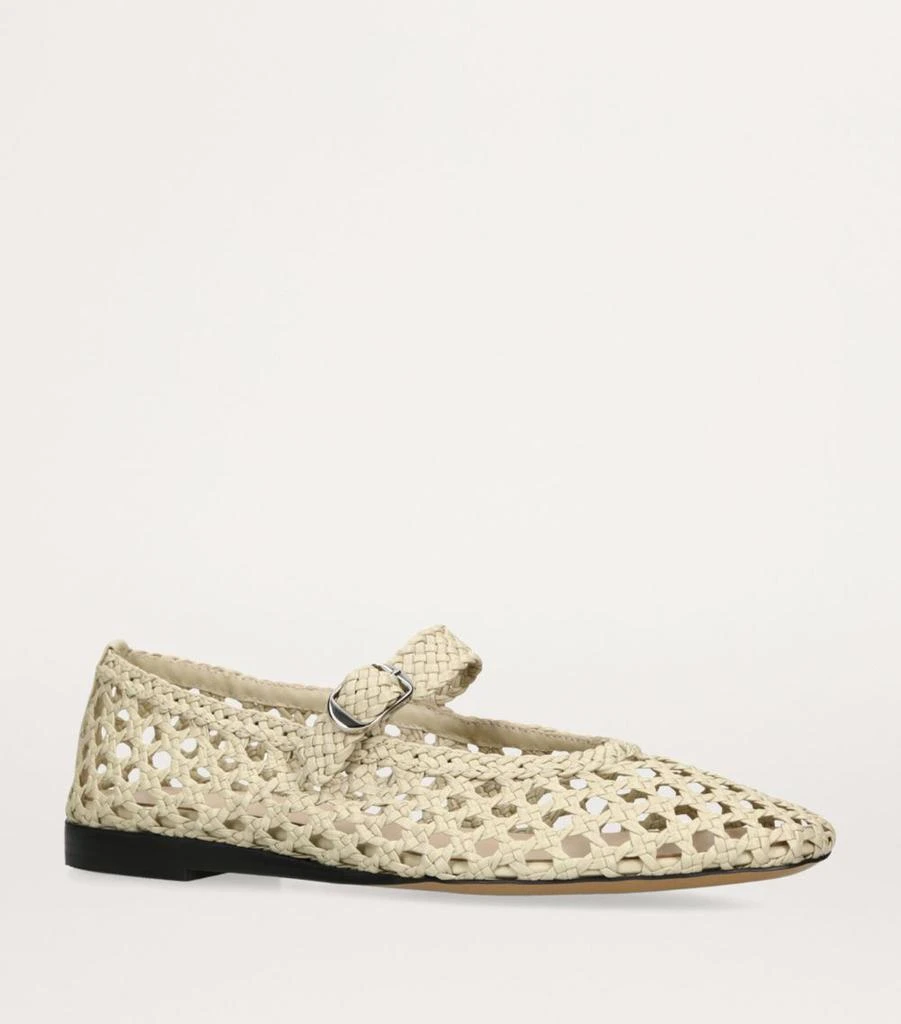 Le Monde beryl Leather Woven Mary Janes 3