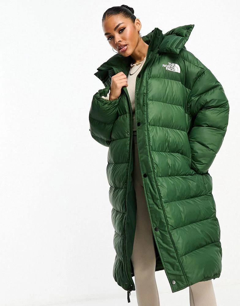 The North Face The North Face Acamarachi oversized long puffer coat in dark green Exclusive at ASOS 1
