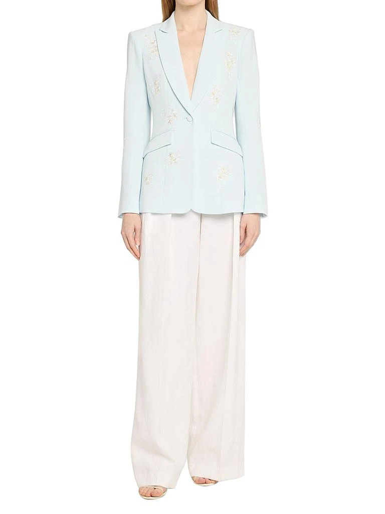 Cinq à Sept Cheyenne Floral-Embroidered Crêpe Blazer 2