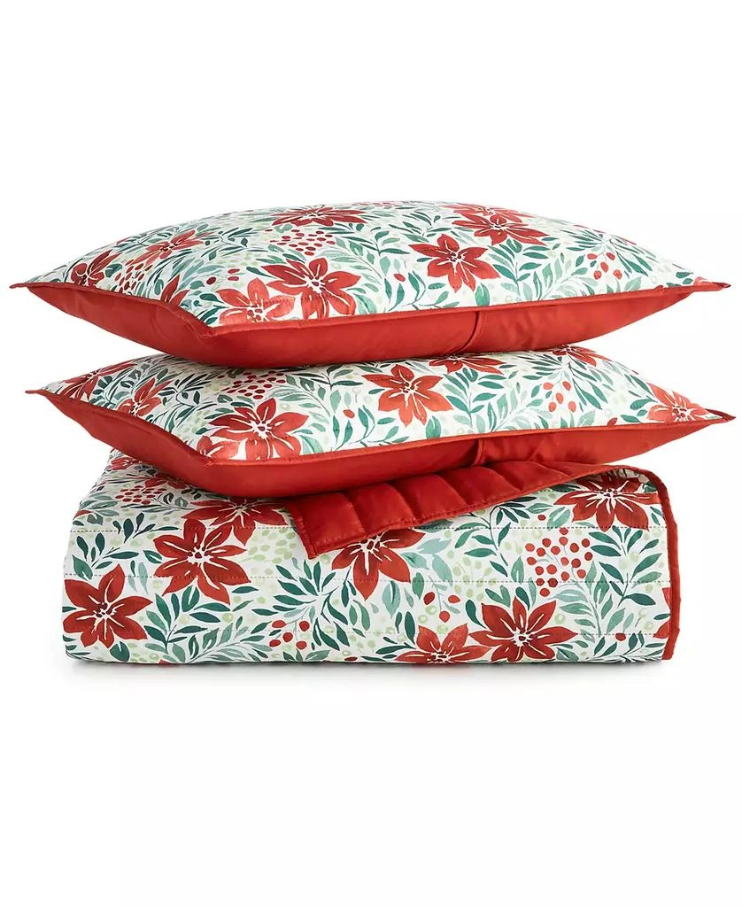 Holiday Lane Poinsettia Quilt Set, Twin, Exclusively for Macy
s 7