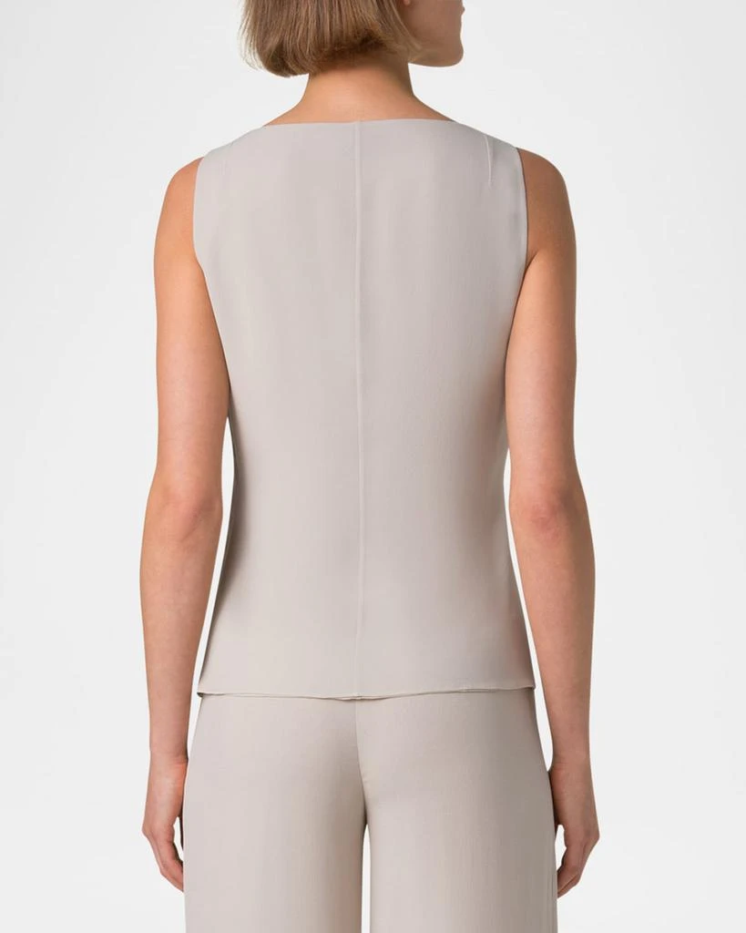 Akris Scoop-Neck Silk Georgette Tank Top 2