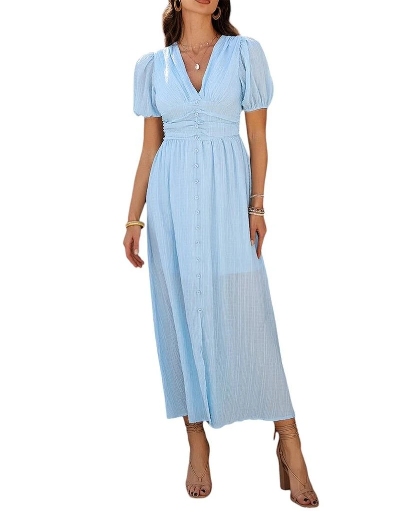 ruffle maxi summer dress Madrid Tiered Ruffle Maxi Dress White