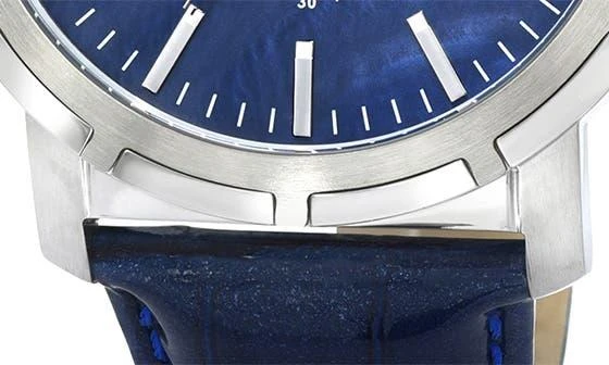 Porsamo Bleu NYC Chronograph Croc Embossed Leather Strap Watch, 47mm 6