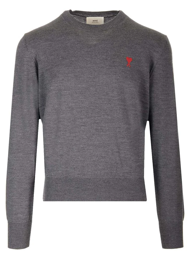 Ami Alexandre Mattiussi Grey ami De Coeur Sweater 1