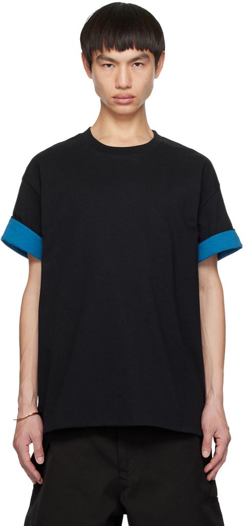 【BOTTEGA VENETA】Double Layer Short-Sleeve T-shirt BOTTEGA VENETA | Double Layer Check Contrast T-shirt | Women