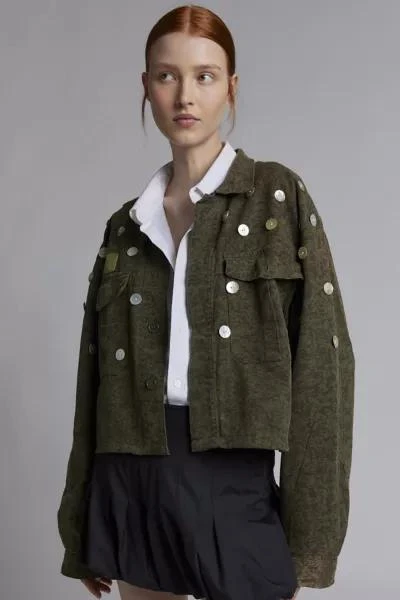Urban Renewal ReMADE By UO Button Detail Cropped Jacket 1