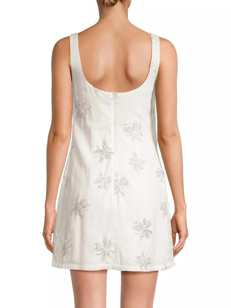 Waimari Amelia Floral Sequined Linen-Blend Minidress 5