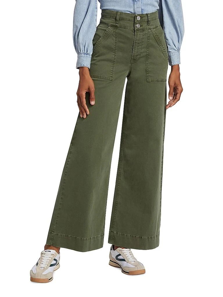 FRAME High-Rise Double Waistband Cargo Palazzo Pants 3