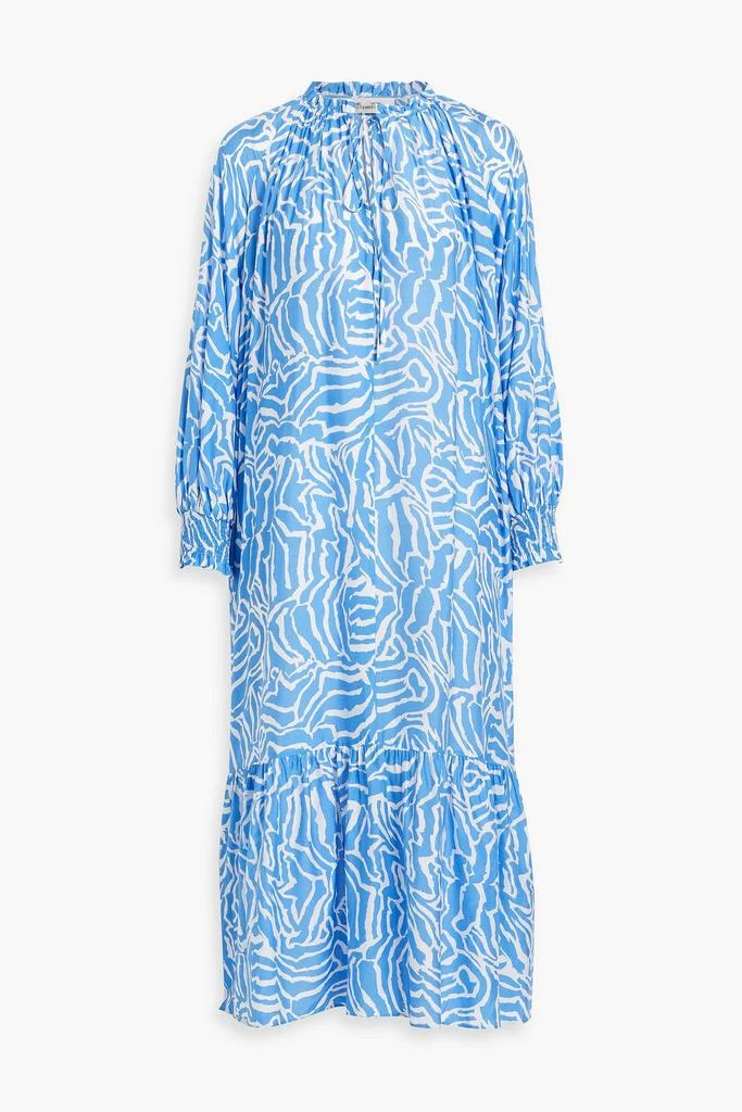 DIANE VON FURSTENBERG Fortina ruffled printed sateen midi dress 1