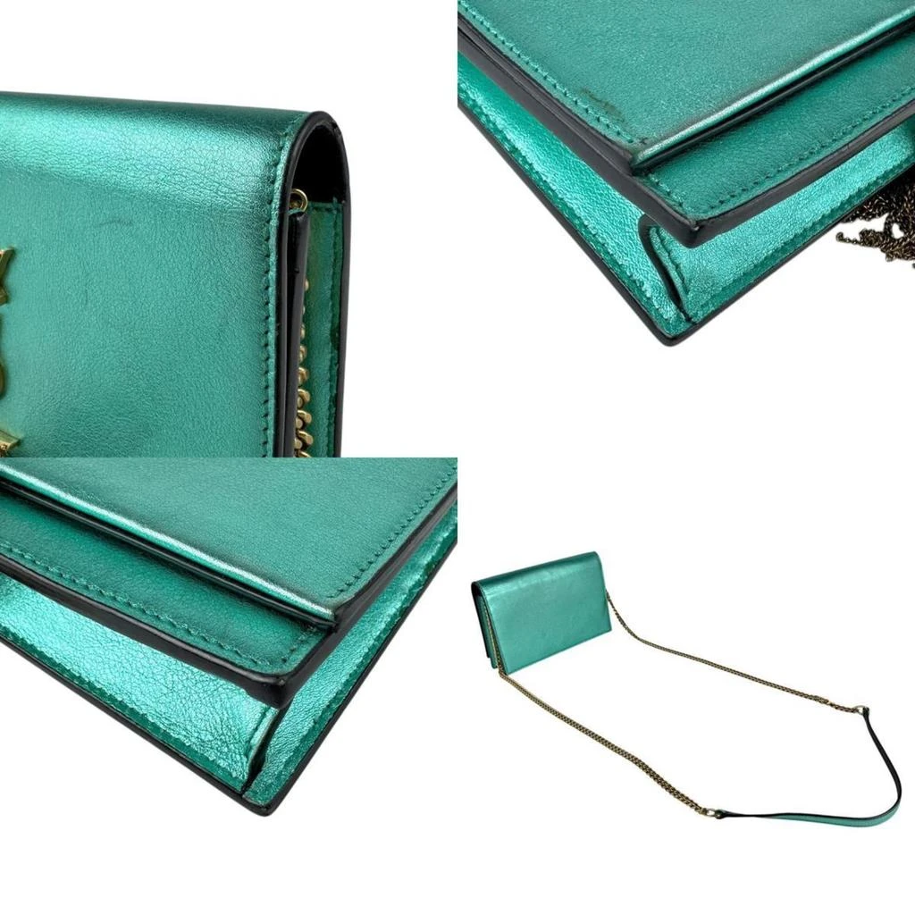 Yves Saint Laurent Leather Chain/Shoulder Wallet (Pre-Owned) 4