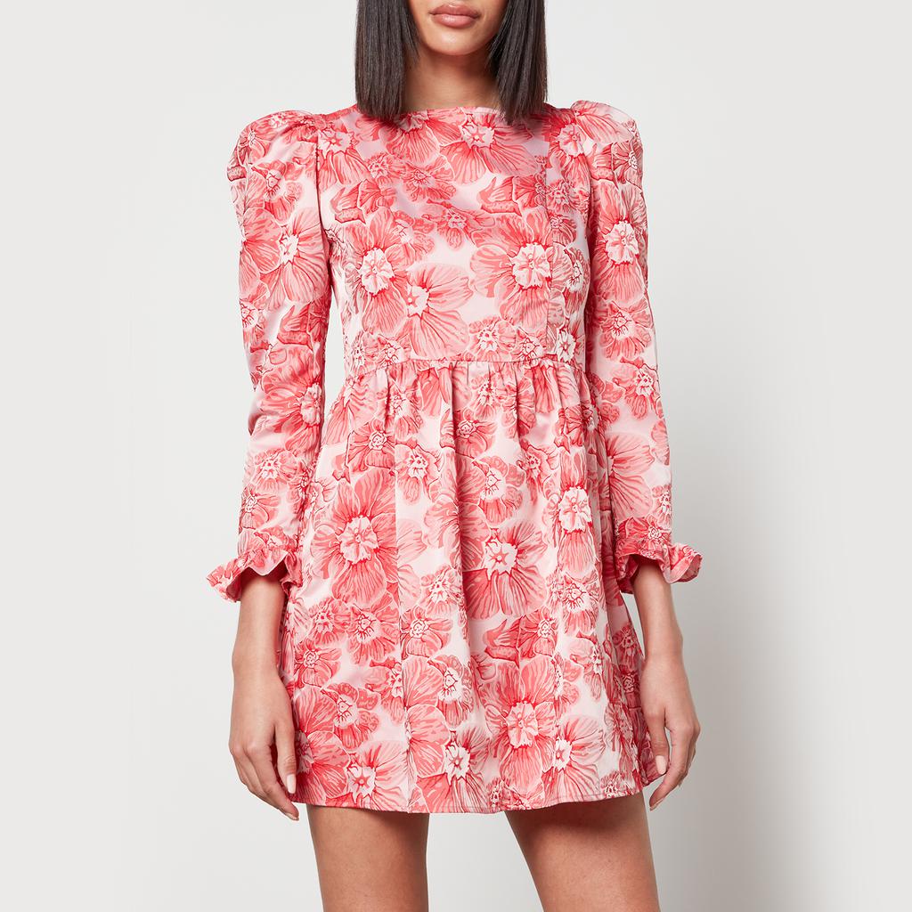 Batsheva Batsheva Prairie Floral Satin-Jacquard Mini Dress