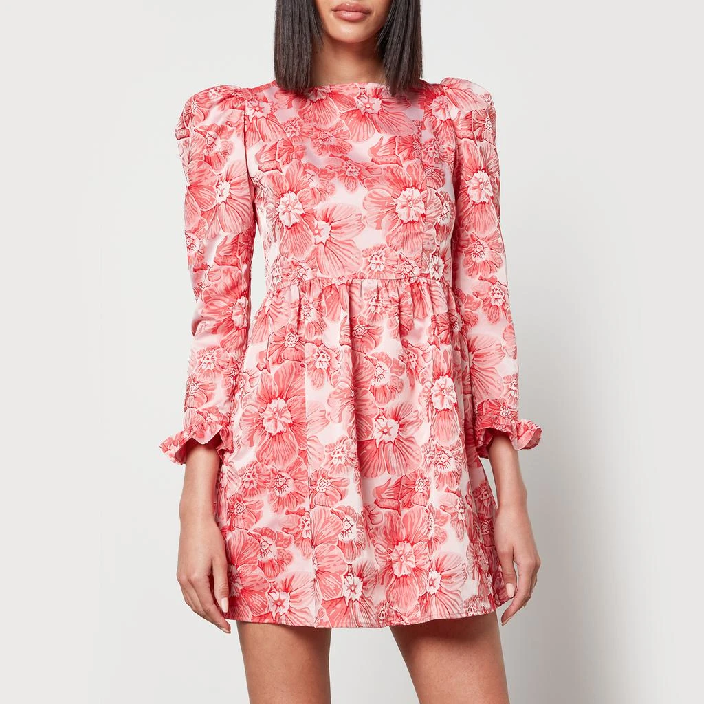 Batsheva Batsheva Prairie Floral Satin-Jacquard Mini Dress 1