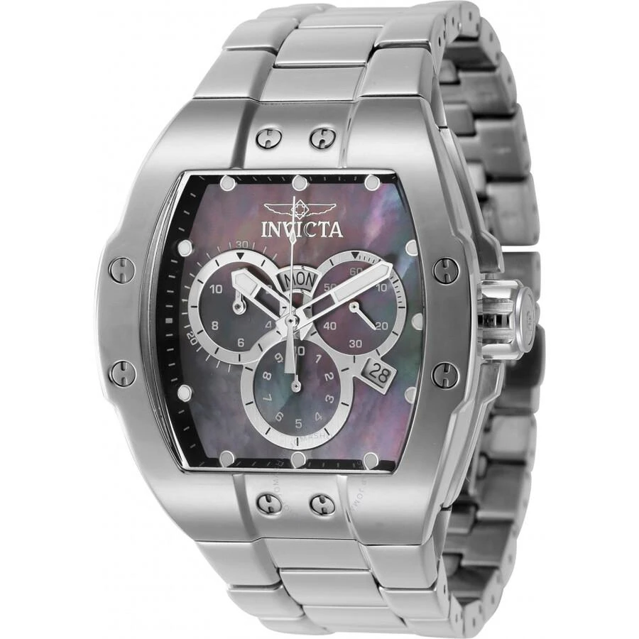 Invicta S1 Rally Chronograph Black  Mother of Pearl Dial Men's Watch 45701 1