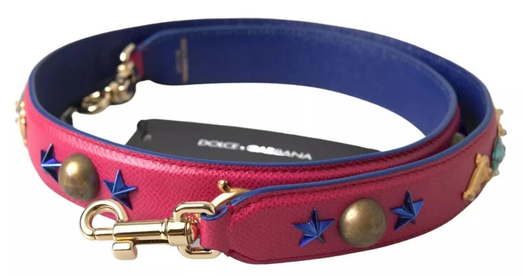 Dolce 
Gabbana pink Exotic Leather Studded Shoulder Women
s Strap