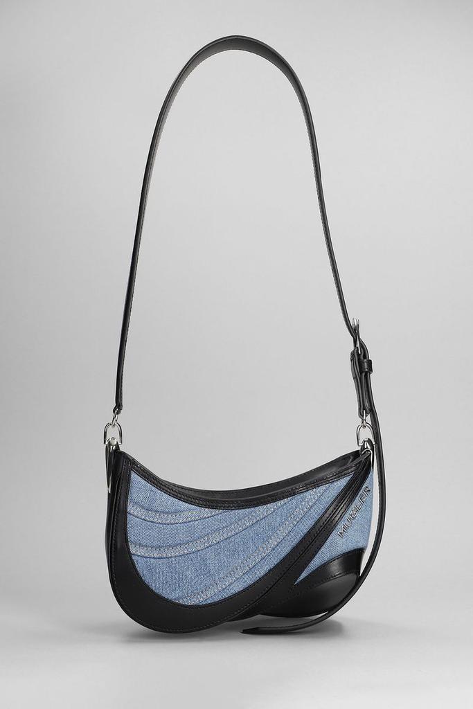 ショルダーバッグ・ポシェット MUGLER 'medium denim spiral curve 01' shoulder bag Mugler Denim Spiral Curve 01 Shoulder Bag | Blue | FARFETCH