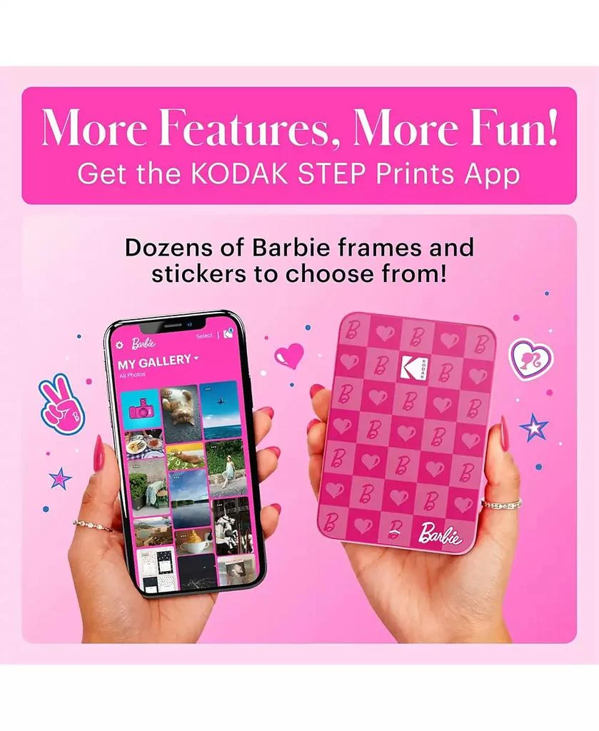 Kodak x Barbie Step Slim Instant Photo Printer, 2x3" Portable Printer Iconic Style - Bundle 9
