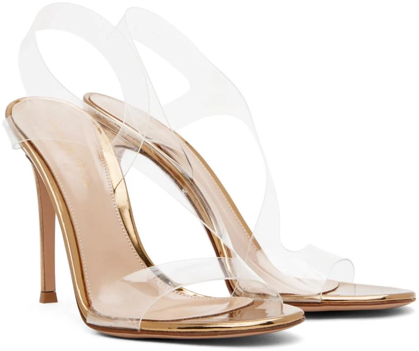 Gianvito Rossi Gold Metropolis Heeled Sandals 4