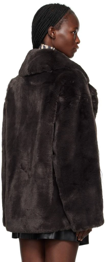 STAND STUDIO Brown Savannah Faux-Fur Jacket 3