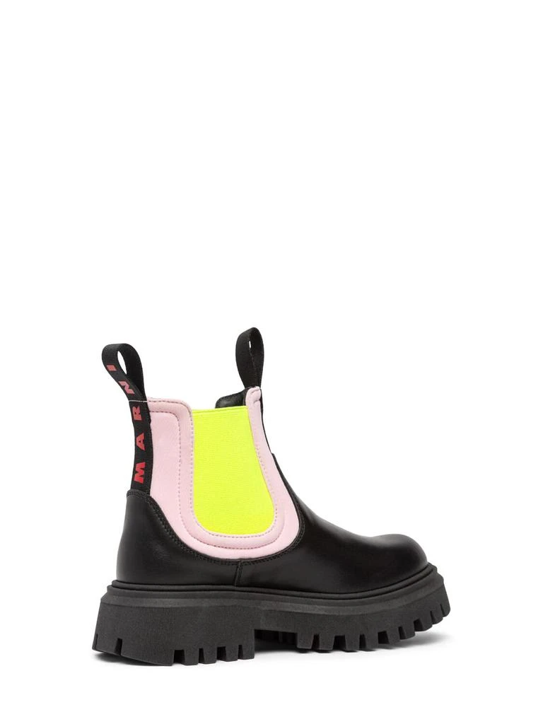 MARNI JUNIOR Leather & Poly Boots W/logo 2