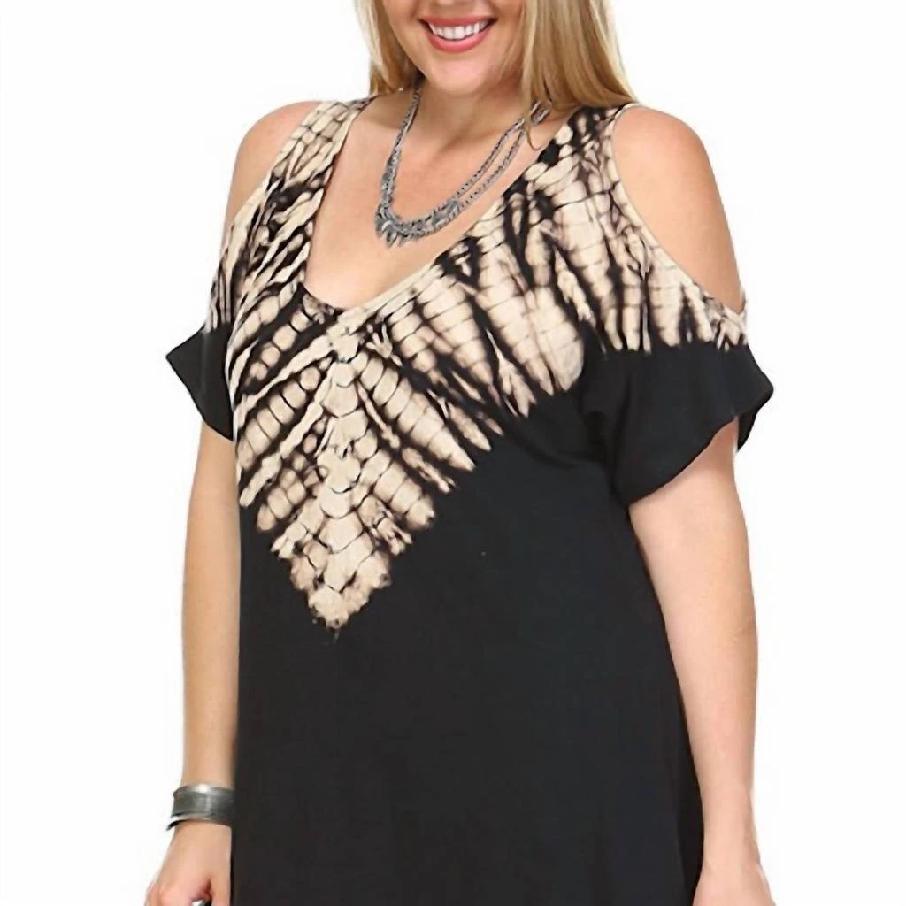 URBAN X Urban X - Cold Shoulder Partial Tie Dye Top 1