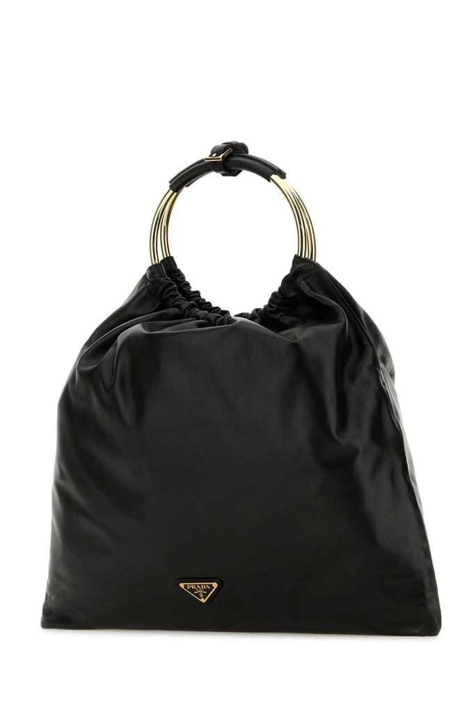 Prada Black Leather Bucket Bag 2