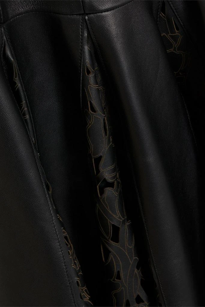 Oscar de la Renta Laser-cut leather halterneck midi dress 4