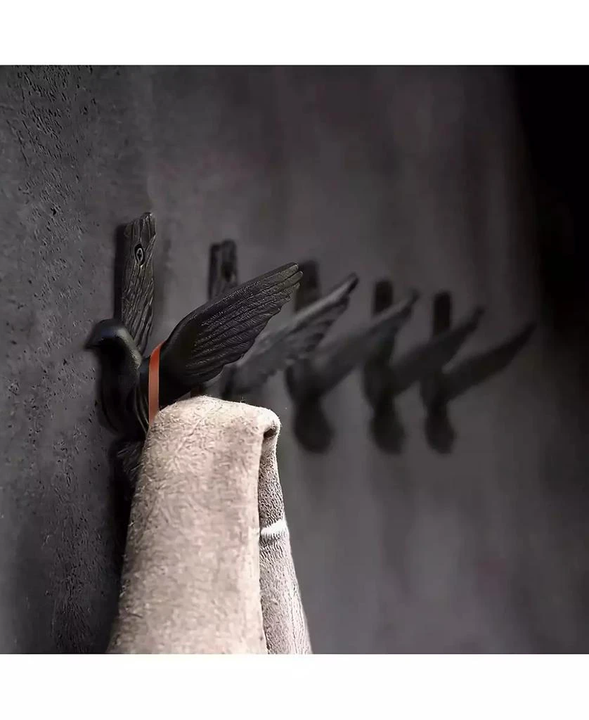 YIGII Rustic Cast Iron Pigeon Coat Hooks - 5 Pack 4