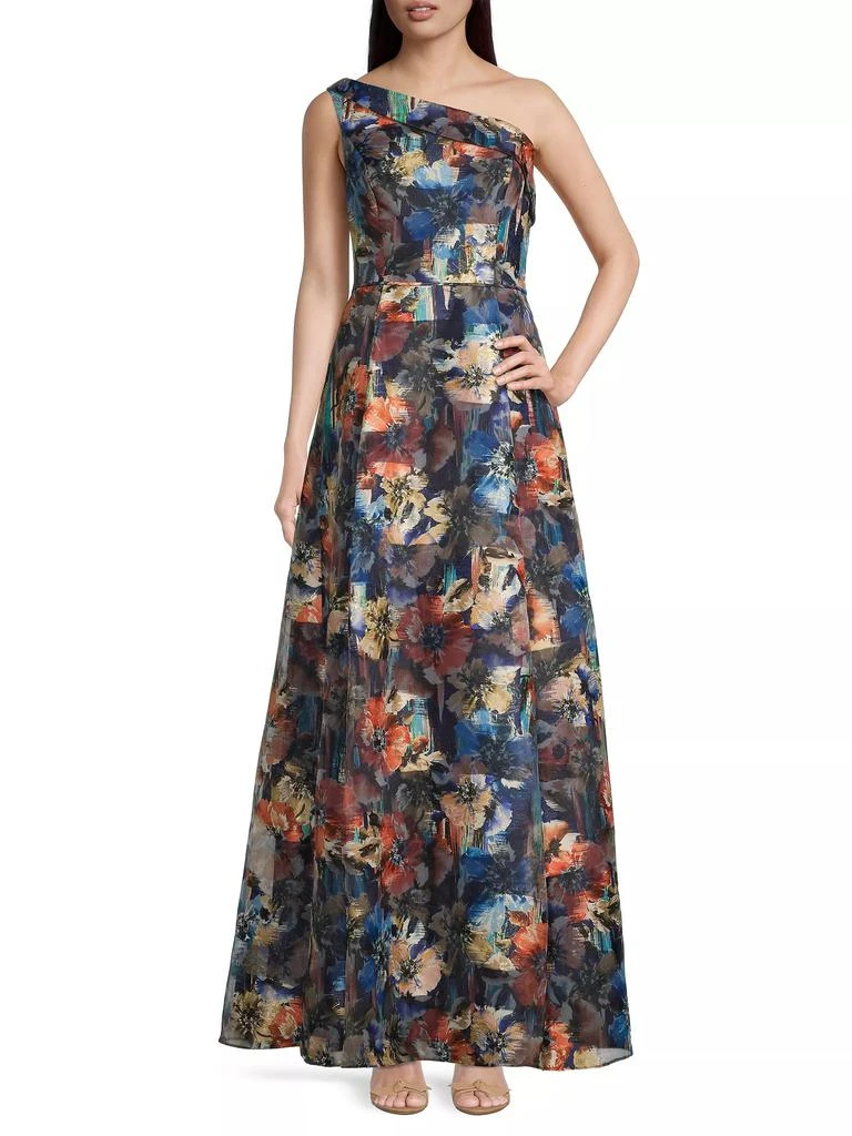 Aidan Mattox One-Shoulder Floral Ball Gown 2