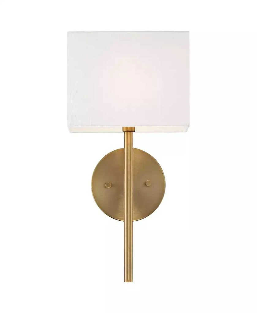 Possini Euro Design Modern Wall Sconce Lighting Warm Brass Hardwired 16 1/4" High Fixture Rectangular Linen Bedroom Home Living Room 5