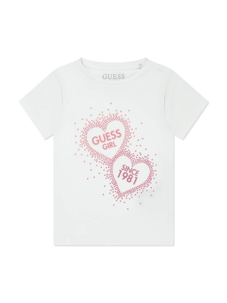 GUESS Guess Heart Logo Printed Crewneck T-Shirt 1